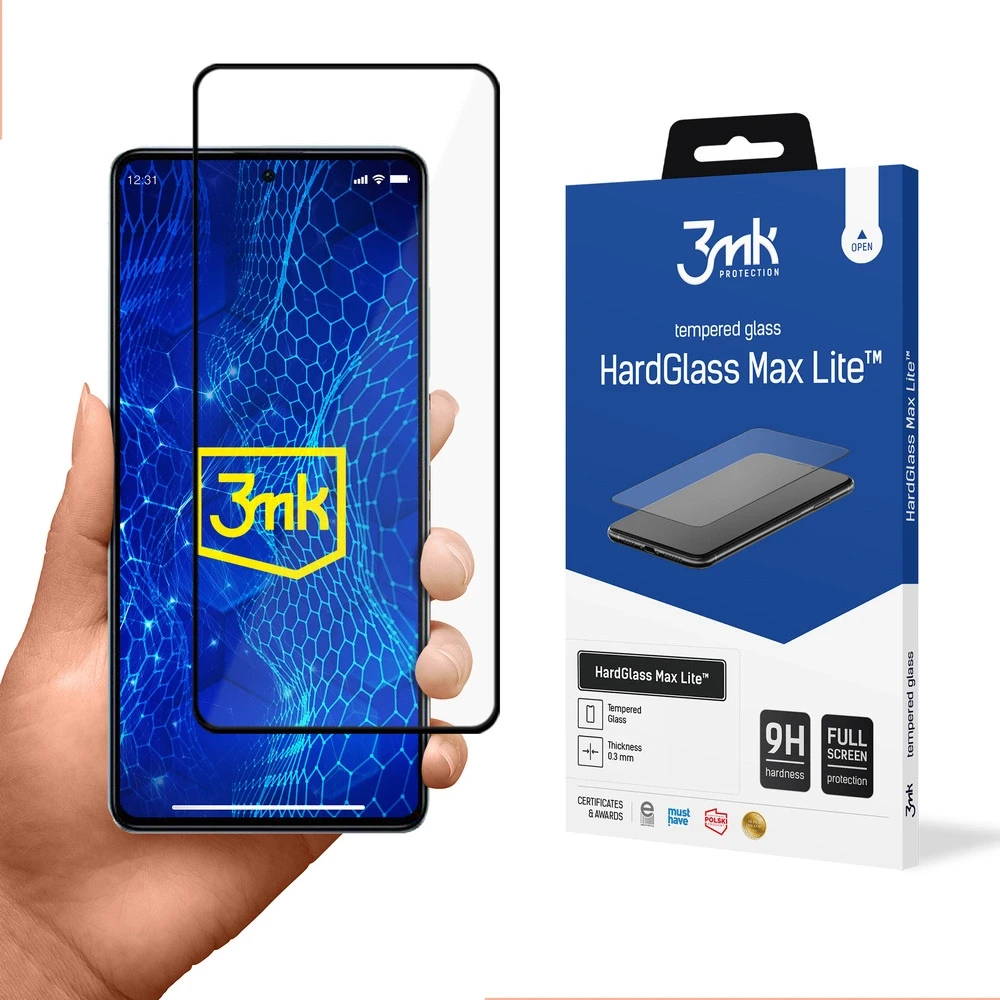 Apsauginis stiklas Xiaomi Redmi Note 12 Pro 9H iš 3mk HardGlass Lite serijos