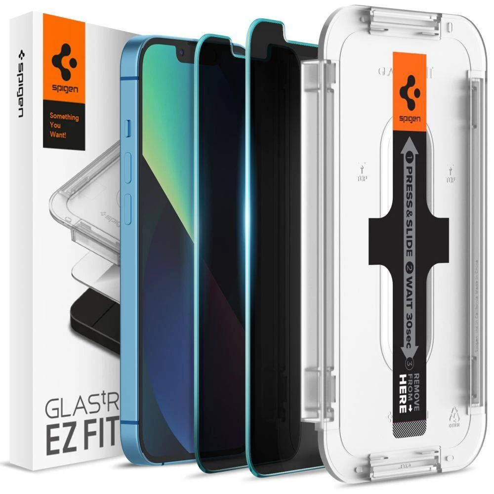 Apsauginis stiklas Spigen GLAS.TR „EZ FIT” 2-pack Apple iPhone 13 Pro Max Privacy