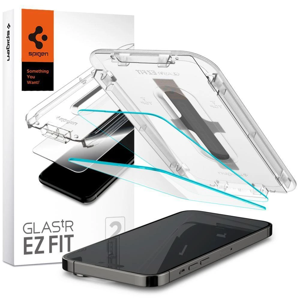 Apsauginis stiklas Apple iPhone 14 Pro Max with Spigen Glas.tR EZ FIT applicator (2 pcs.)