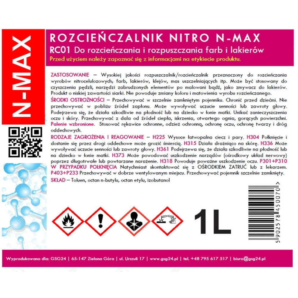 Gsg24 NITRO RC-01 N-MAX 1L skiediklis tirpiklis