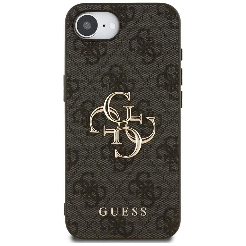 GUESS dėklas skirtas Apple iPhone 16e (SE 4 2025) GUHCPSE44GMGGR (4G PU Big Logo) juodos spalvos