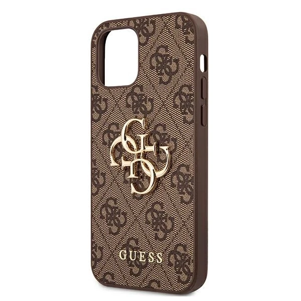 Dėklas Guess GUHCP12M4GMGBR skirtas Apple iPhone 12/12 Pro 6.1", rudas