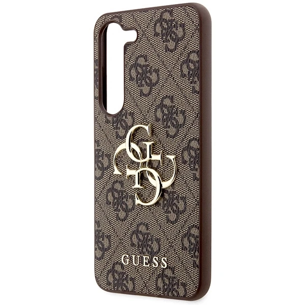 Guess PU 4G Metal Logo dėklas skirtas Samsung Galaxy S24 rudos spalvos