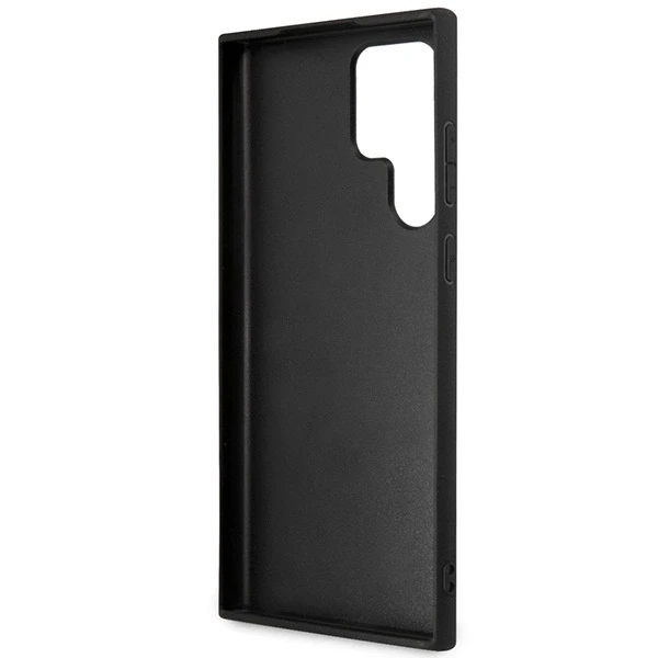 Guess PU 4G Metal Logo dėklas skirtas Samsung Galaxy S24 Ultra pilkos spalvos
