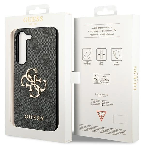 Samsung Galaxy S24 Guess dėklas 4G Big Metal Logo (GUHCS24S4GMGGR) juodos spalvos