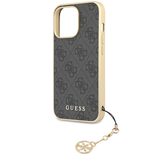 Apple iPhone 14 Pro Max Guess dėklas 4G Charms Collection (GUHCP14XGF4GGR) pilkos spalvos