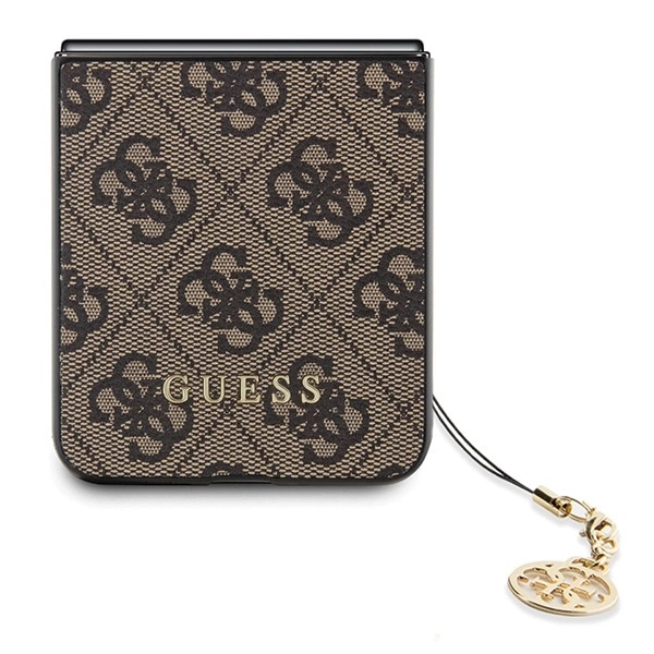 Samsung Galaxy Z Flip 5 Guess Dėklas 4G Charms Collection (GUHCZF5GF4GBR) rudos spalvos