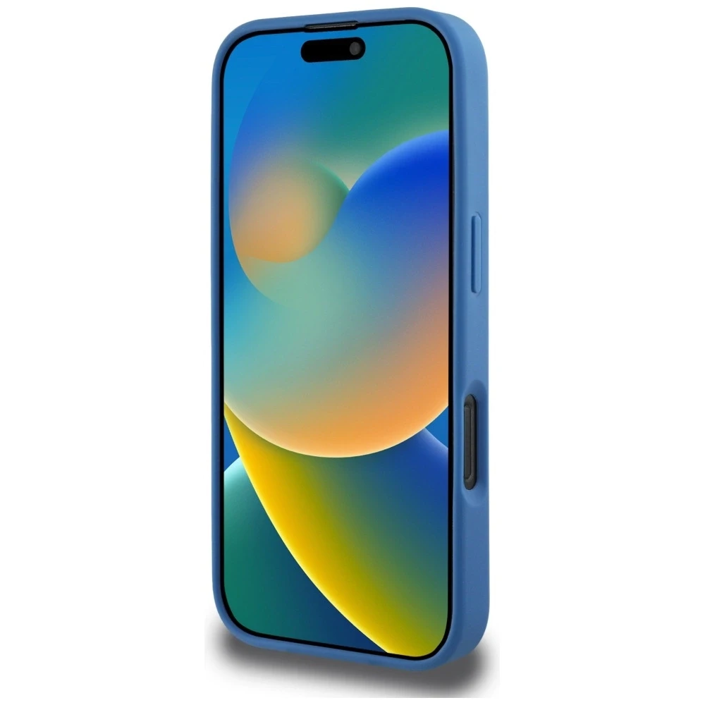 Guess 4G Circle Classic Logo MagSafe dėklas iPhone 16 Pro Max - mėlynas