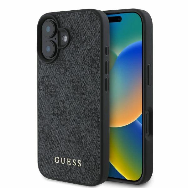Guess 4G Classic Apple iPhone 16 - dėklas telefonui juodos spalvos