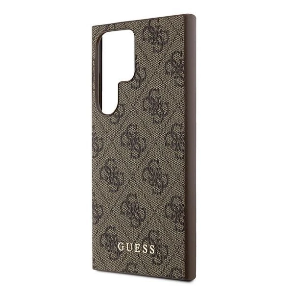 Samsung Galaxy S24 Ultra Guess dėklas 4G Metal Gold Logo (GUHCS24LG4GFBR) rudos spalvos