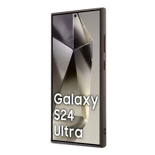 Samsung Galaxy S24 Ultra Guess dėklas 4G Metal Gold Logo (GUHCS24LG4GFBR) rudos spalvos