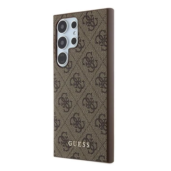 Samsung Galaxy S24 Ultra Guess dėklas 4G Metal Gold Logo (GUHCS24LG4GFBR) rudos spalvos