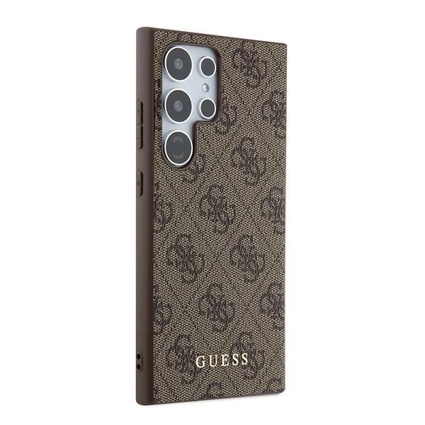 Samsung Galaxy S24 Ultra Guess dėklas 4G Metal Gold Logo (GUHCS24LG4GFBR) rudos spalvos