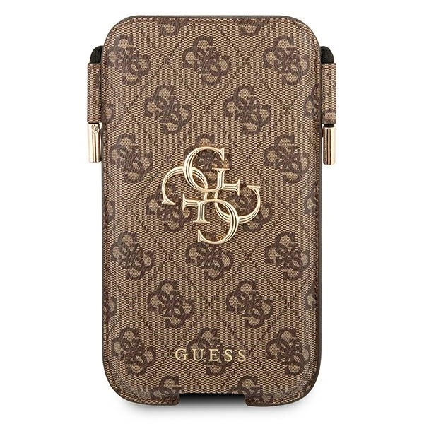 „Guess 4G Big Metal Logo Pouch“ – telefono dėklas, dydis max 6,7 colio (ruda)