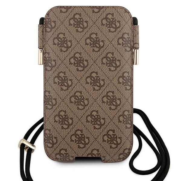 „Guess 4G Big Metal Logo Pouch“ – telefono dėklas, dydis max 6,7 colio (ruda)
