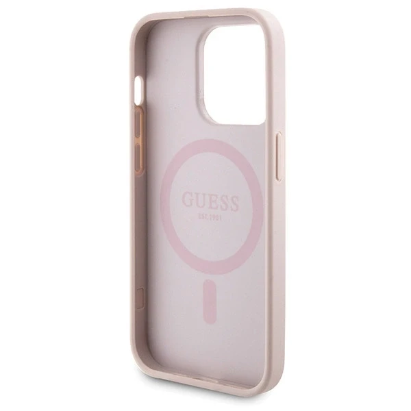 Dėklas Guess Set GUBPM5P14L4GEMGP Apple iPhone 14 Pro 6.1″ hardcase + Powerbank 5000mAh MagSafe rožinės spalvos 4G