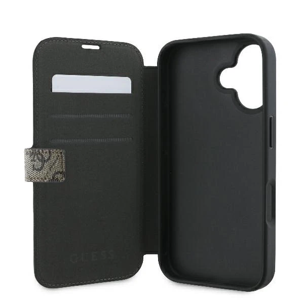 Guess 4G Metal Logo Apple iPhone 16 Plus - dėklas telefonui rudos spalvos