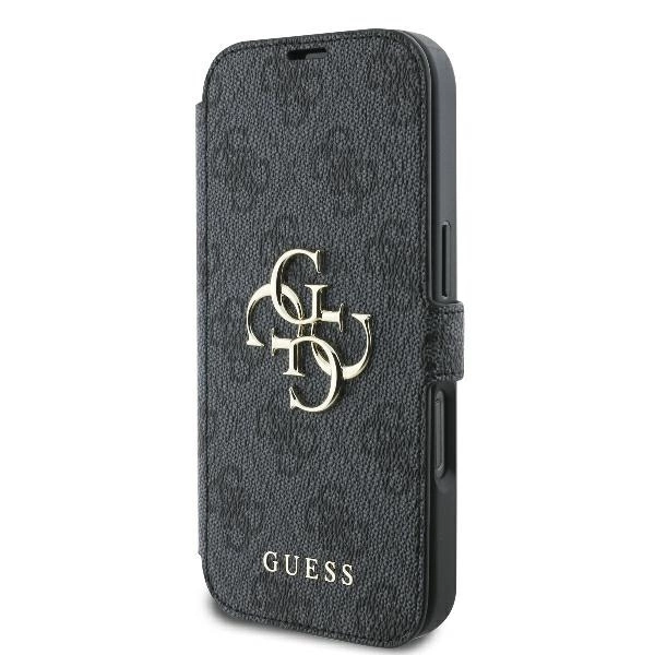 Guess 4G Metal Logo Apple iPhone 16 Pro Max - dėklas telefonui juodos spalvos
