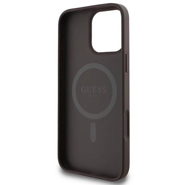 Guess 4G Printed Stripes MagSafe Apple iPhone 16 Pro Max - dėklas telefonui rudos spalvos