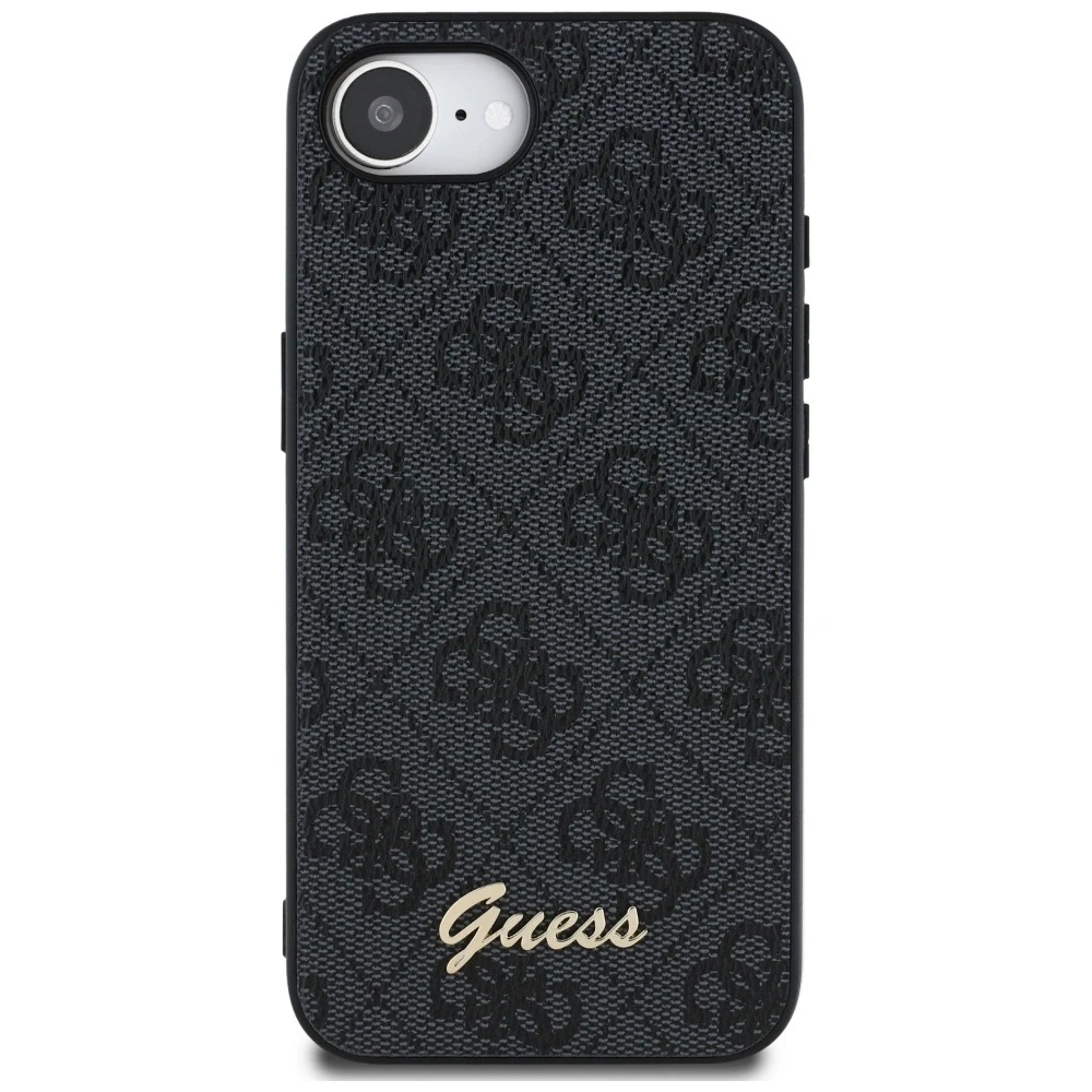 Guess 4G Script Logo MagSafe dėklas iPhone 16e - juodas
