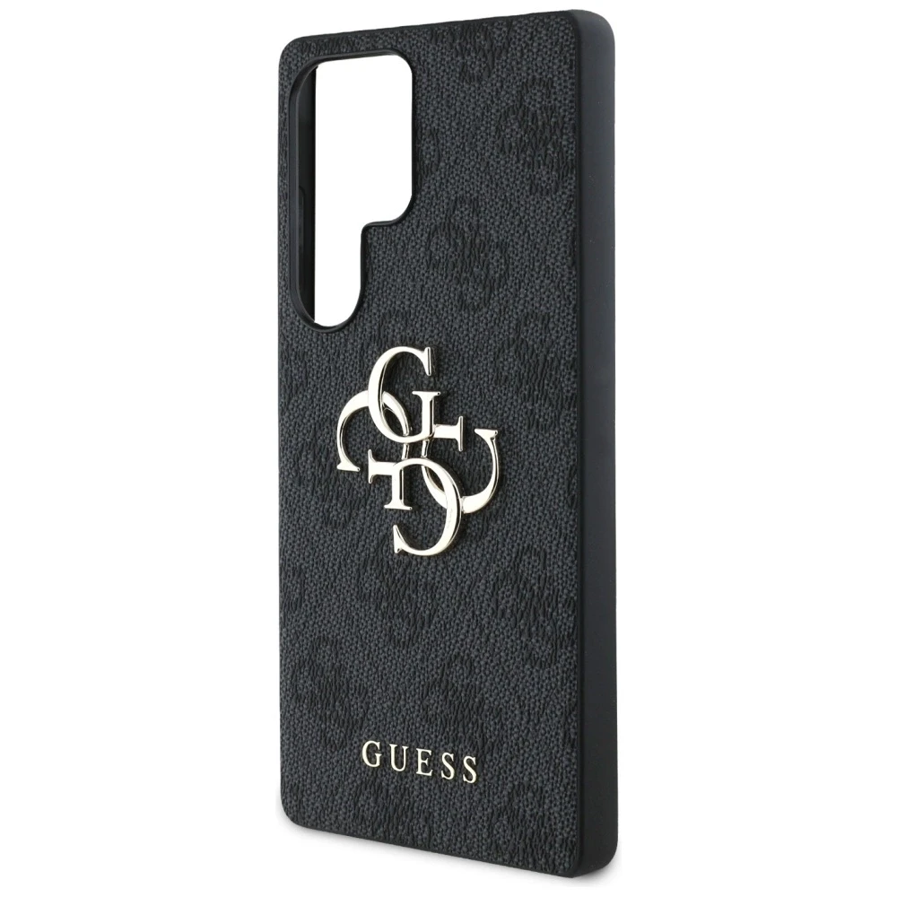 Guess PU 4G Metal Logo dėklas skirtas Samsung Galaxy S25 Ultra pilkos spalvos
