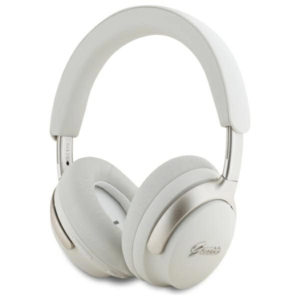 Guess ausinės su lankeliu ant galvos Bluetooth ANC GUBHC22PSFCSME smėlio spalvos Metal Script Logo