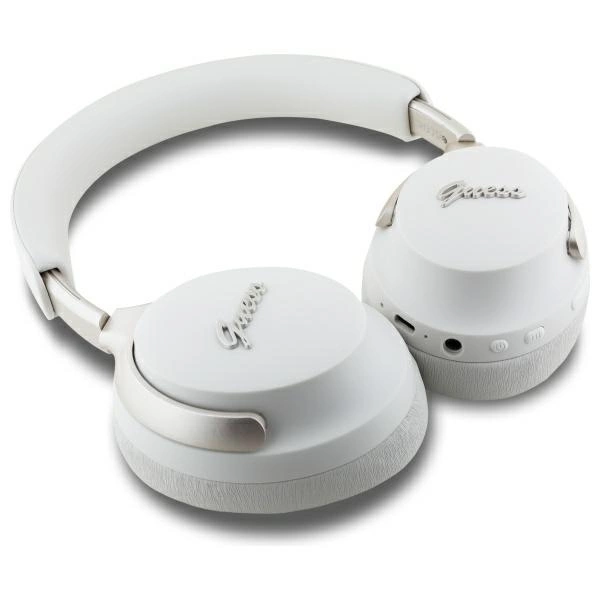 Guess ausinės su lankeliu ant galvos Bluetooth ANC GUBHC22PSFCSME smėlio spalvos Metal Script Logo