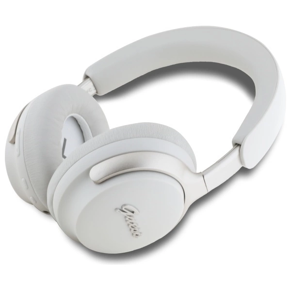 Guess ausinės su lankeliu ant galvos Bluetooth ANC GUBHC22PSFCSME smėlio spalvos Metal Script Logo