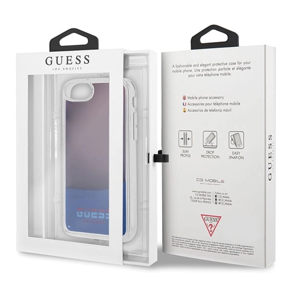 Dėklas Guess California Glow tamsiame dėkle, skirta iPhone 7 / 8 / SE 2020 - raudona