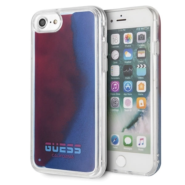 Dėklas Guess California Glow tamsiame dėkle, skirta iPhone 7 / 8 / SE 2020 - raudona