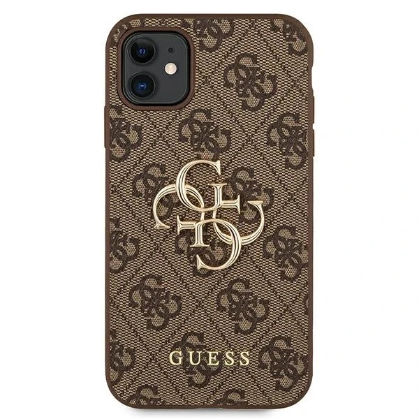 Guess Apple iPhone 11 / XR from the 4G Big Metal Logo series – dėklas telefonui rudos spalvos