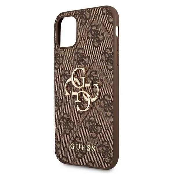 Guess Apple iPhone 11 / XR from the 4G Big Metal Logo series – dėklas telefonui rudos spalvos