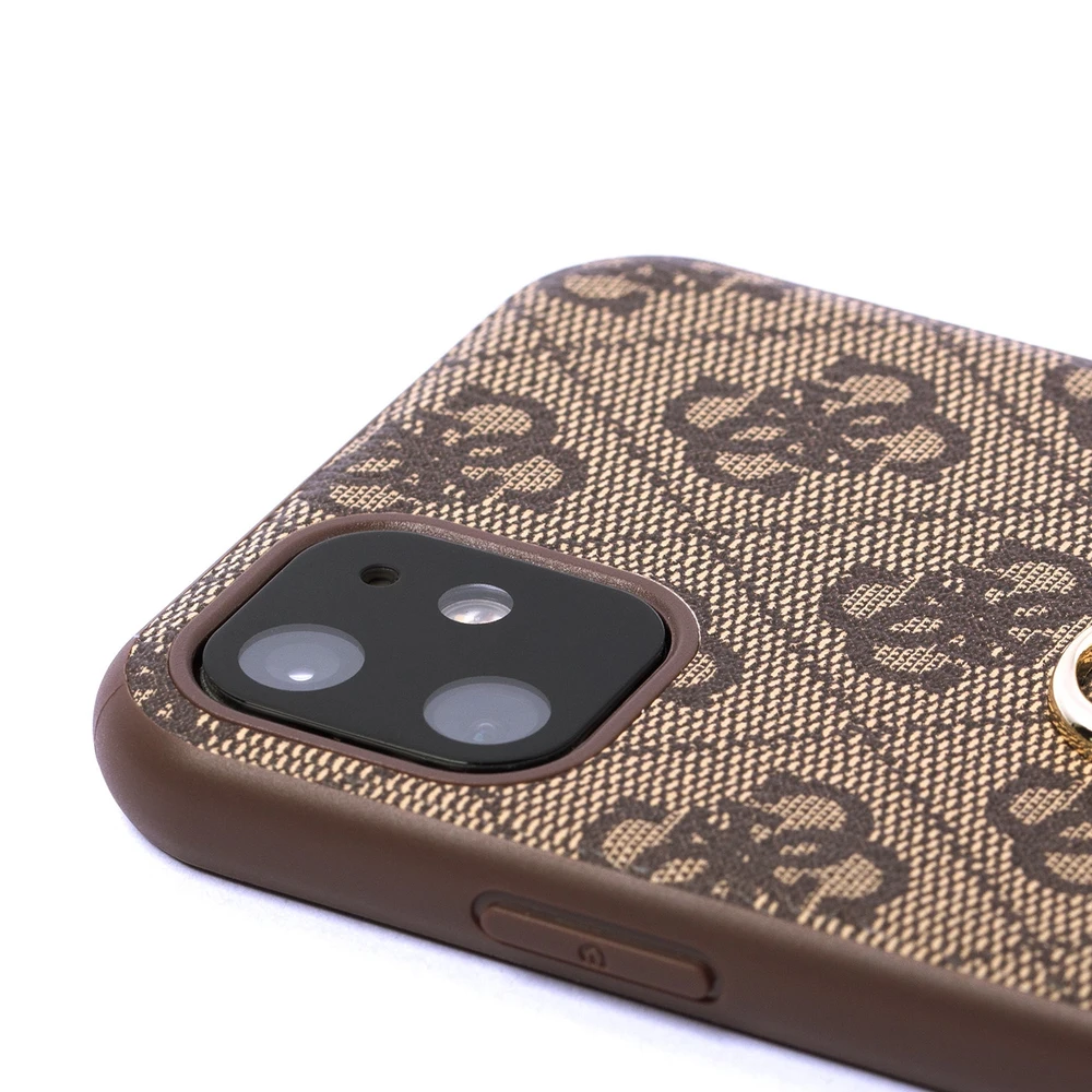 Guess Apple iPhone 11 / XR from the 4G Big Metal Logo series – dėklas telefonui rudos spalvos