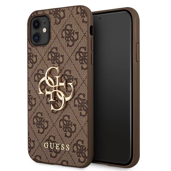 Guess Apple iPhone 11 / XR from the 4G Big Metal Logo series – dėklas telefonui rudos spalvos