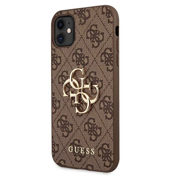 Guess Apple iPhone 11 / XR from the 4G Big Metal Logo series – dėklas telefonui rudos spalvos