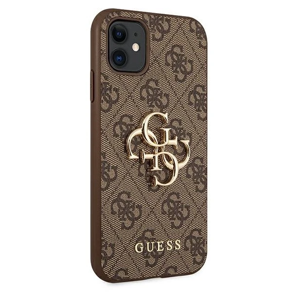 Guess Apple iPhone 11 / XR from the 4G Big Metal Logo series – dėklas telefonui rudos spalvos