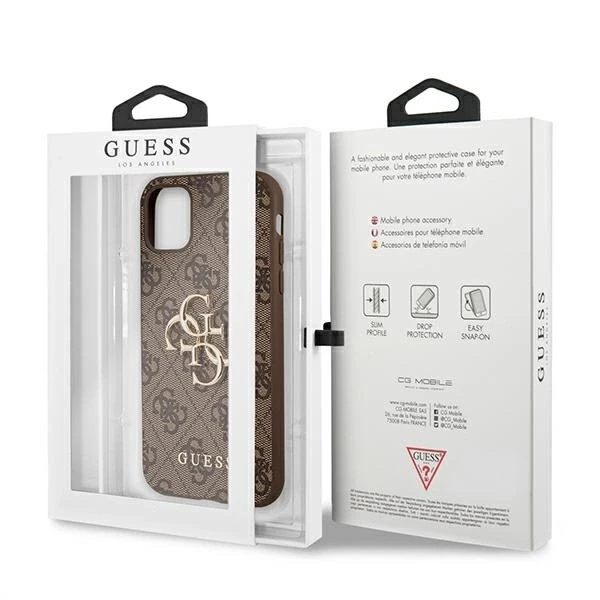 Guess Apple iPhone 11 / XR from the 4G Big Metal Logo series – dėklas telefonui rudos spalvos