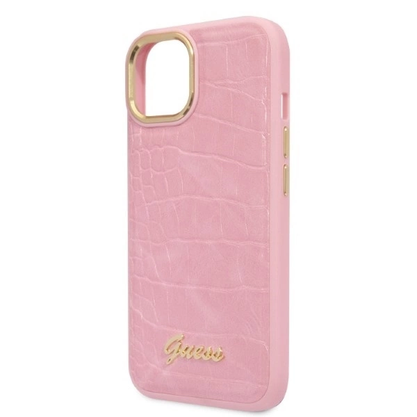 Dėklas GUESS GUHCP14SHGCRHP IPHONE 14/15/13 6.1 "Rožinis / Rožinis HARDCASE CROCO COLLECTION