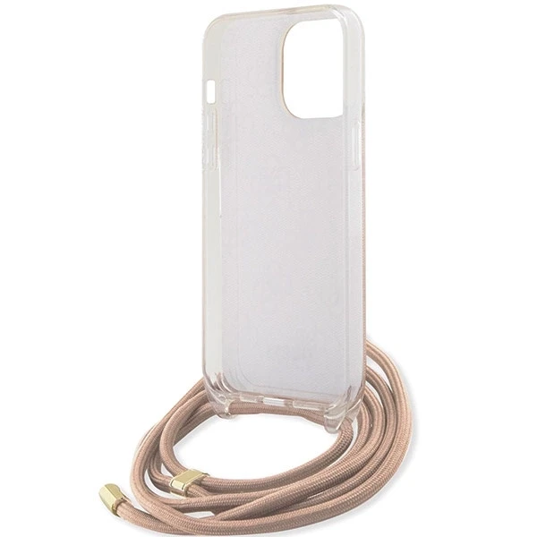 Dėklas GUESS GUHCP15XHC4SEP IPHONE 15 PRO MAX 6.7 "Rožinis/Rožinis HARDCASE CROSSBODY CORD 4G PRINT