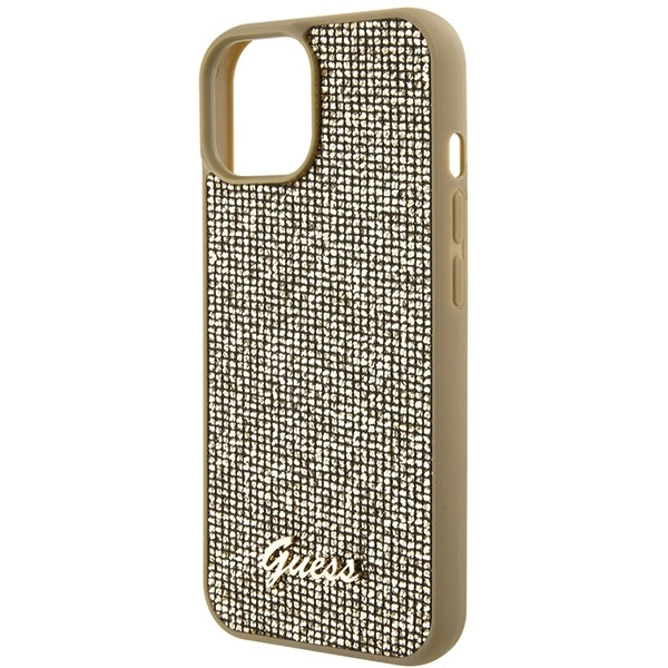 Dėklas GUESS GUHCP15SPMSDGSD IPHONE 15/14/13 6.1 "ZOTY / GOLD HARDCASE DISCO METAL SCRIPT
