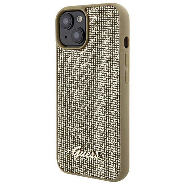 Dėklas GUESS GUHCP15SPMSDGSD IPHONE 15/14/13 6.1 "ZOTY / GOLD HARDCASE DISCO METAL SCRIPT