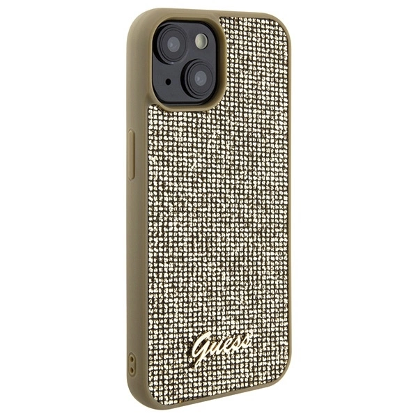 Dėklas GUESS GUHCP15SPMSDGSD IPHONE 15/14/13 6.1 "ZOTY / GOLD HARDCASE DISCO METAL SCRIPT