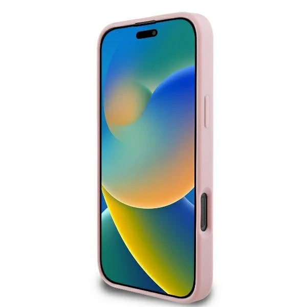 Guess Fixed Glitter Big 4G Apple iPhone 16 Pro – dėklas telefonui rožinės spalvos