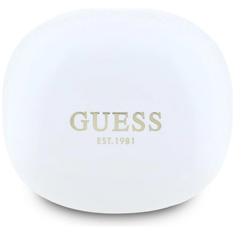 TWS ausinės Guess Flat Classic Logo Electroplated baltos