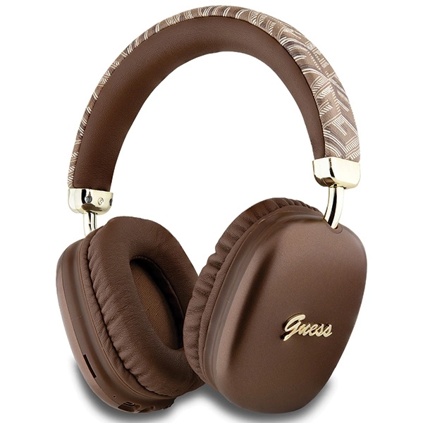 Guess GCube Metallic Script Logo Bluetooth belaidės ausinės - rudos spalvos