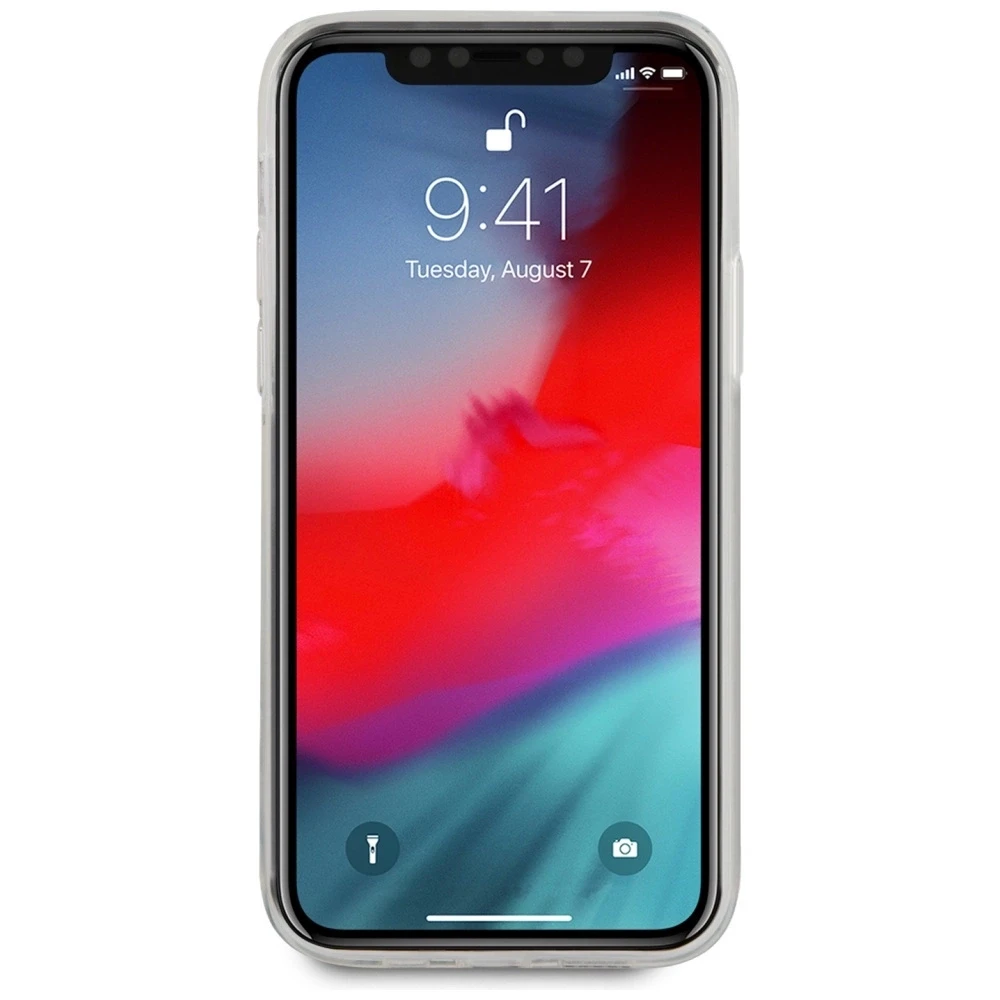 Guess GUHCP12SPCUCHBK Apple iPhone 12 mini 5,4″ juodos spalvos kietas dėklas Gold Chain Collection