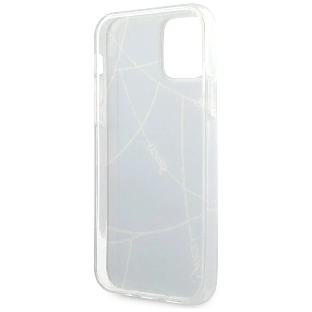 Guess GUHCP12SPCUCHBK Apple iPhone 12 mini 5,4″ juodos spalvos kietas dėklas Gold Chain Collection