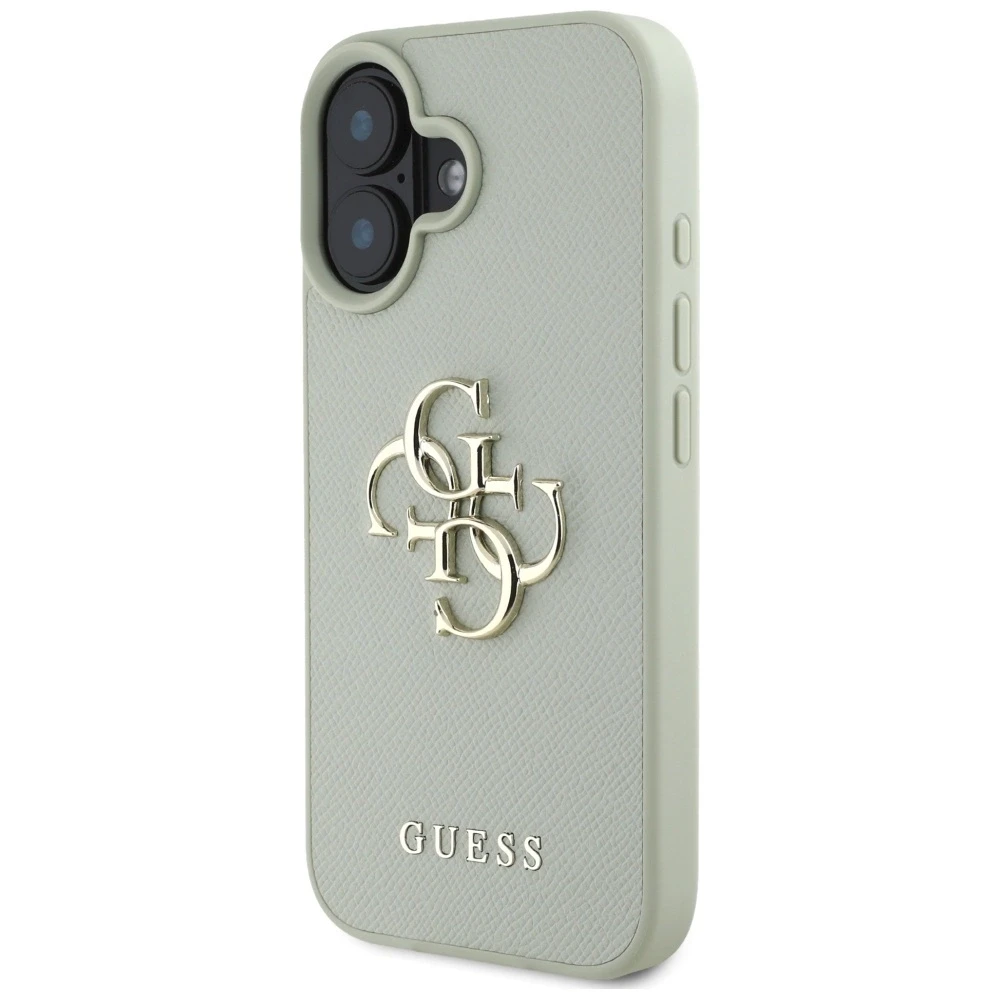 Dėklas Guess Grained Big 4G Logo Small Classic Logo Apple iPhone 16 žalias