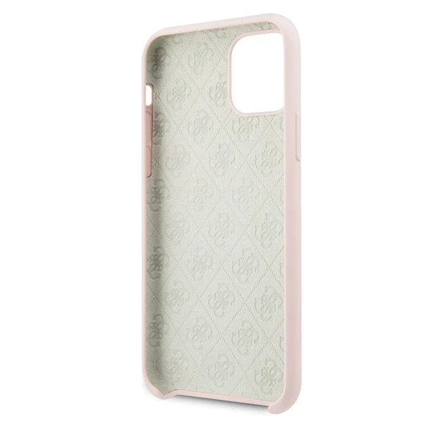 Original Apple iPhone 11 Pro Guess Hard silikoninis 4G Tone On Tone (GUHCN58LS4GLP) dėklas telefonui rožinės spalvos