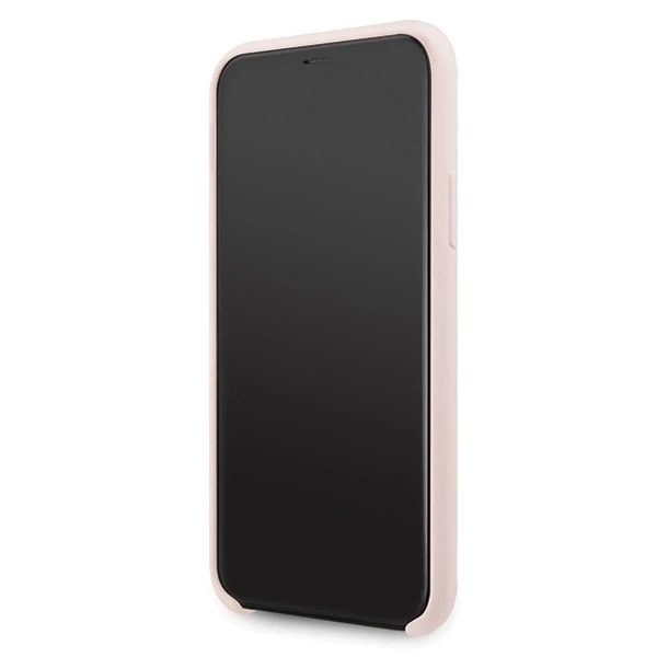Original Apple iPhone 11 Pro Guess Hard silikoninis 4G Tone On Tone (GUHCN58LS4GLP) dėklas telefonui rožinės spalvos